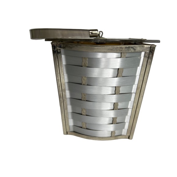 Vintage Majestic Handbag Lucite Handle Chrome Box Metal Weave Design - Picture 3 of 13
